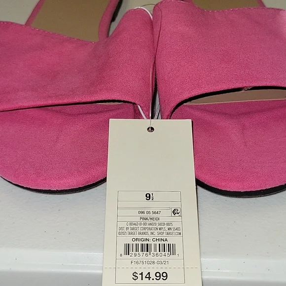 A New Day Women's Pink Slide Sandals - Picture 3 of 3